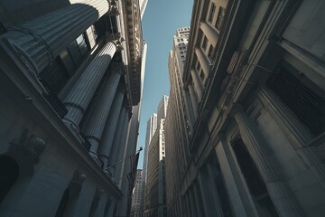 Skyscrapers and classical architecture meeting the sky