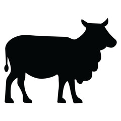 silhouette of a cow