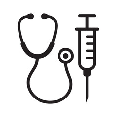 Medical Instruments Outline Set – Healthcare Essentials Black Linear Symbols