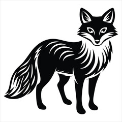 Obraz premium Silhouette of fox, Endangered San Joaquin Kit Fox Vector Illustration