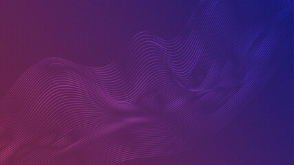 Abstract digital background with vibrant purple to indigo gradient and dynamic curved wave lines for modern design

