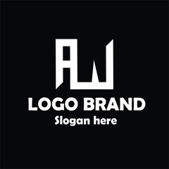 Fototapeta premium Abstract Minimalist Logo: Letter A with Overlapping AW