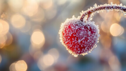 Frozen fruit in the morning sunlight.