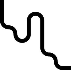 Thick curved and wavy line forming paths with rounded shapes, featuring maze patterns.