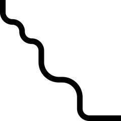 Thick curved and wavy line forming paths with rounded shapes, featuring diagonal maze and squared patterns.
