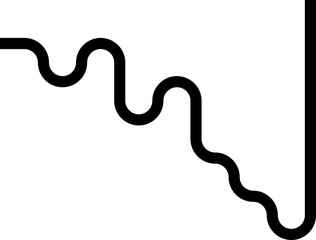 Thick curved and wavy line forming paths with zigzag, irregular, and squared wave patterns.