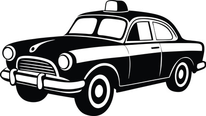 Police car silhouette, line art vehicle, law enforcement icon, patrol car vector, minimal emergency design
