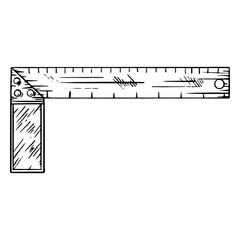 L square ruler hand drawn