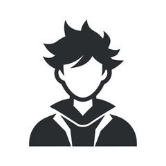 Monochrome human face vector icon