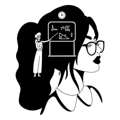 Woman teacher cut out