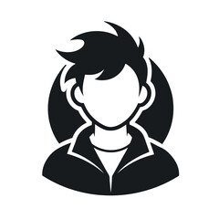 Monochrome human face vector icon