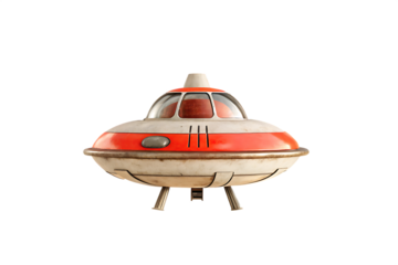 Vintage toy spaceship isolated on a white background png ai generated