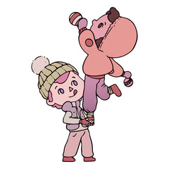 Kids in winter clothes