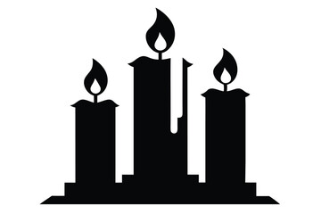 old-burnt-candles-silhuette---vector-art-illustrit.eps