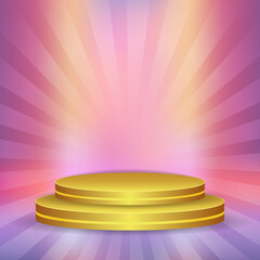 Trendy Soft Holographic Mesh Gradient Background with Pedestal Vector