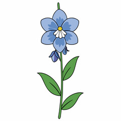 blue flower on white background