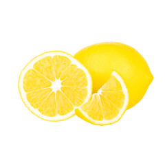 whole lemon with half isolated