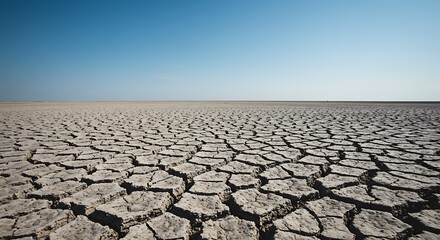 Fototapeta premium Cracked Earth A Desolate Landscape of Drought and Aridity