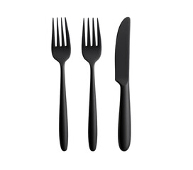 Sleek black spoon fork knife set for modern dining experience and stylish table arrangements
