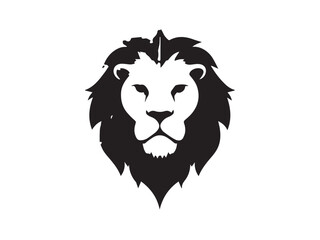 Lion head silhouette isolated on white background. Lion logo design. Vector illustration.