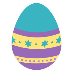 Egg easter painted stripe flat