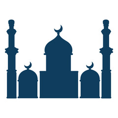 Mosque dome crescent tower silhouette