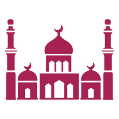 Mosque tower dome crescent detailed silhouette