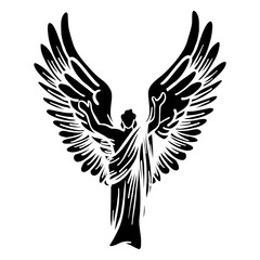 Obraz premium Angel wing posture detailed silhouette