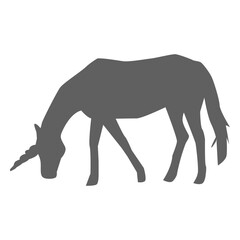 Unicorn horse tail horn silhouette