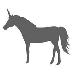 Unicorn tail horse horn silhouette