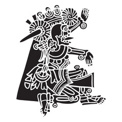 Obraz premium Aztec gods illustration huitzilopochtli huitzilopochtli