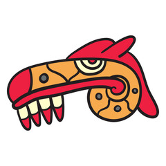 Flat aztec elements animal