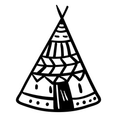 Stroke boho wigwam black wigwam © Vexels