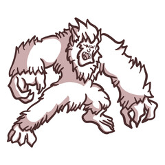 Angry yeti posing duotone