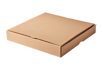 Cardboard Pizza Box PNG Transparent Background Isolated Flat Lay View Top Angle