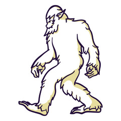Bigfoot sasquatch walking duotone