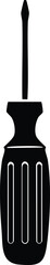Screwdriver Silhouette Black Vector | Hand Tool Icon for Repair & DIY Projects