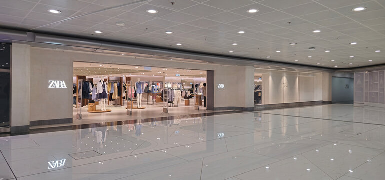 Modern Fashion Display at Zara- Sleek and Organized duty free Shopping Space at HKIA, Chek Lap Kok, Hong Kong, captured on 2nd April 2025