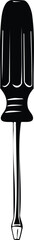 Screwdriver Silhouette Black Vector | Hand Tool Icon for Repair & DIY Projects