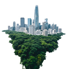 Green City Skyline Morphing into Forest – Urban and Nature Balance Concept for World Environment Day 2025