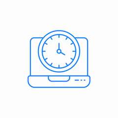 laptop clock time icon sign vector