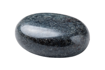 Black Shiny Polished Stone Object On Transparent Background Isolated PNG Stock Image
