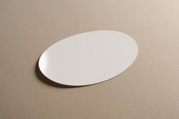 Oval Glossy Sticker on Table