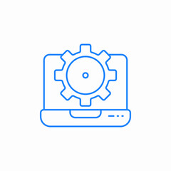 laptop gear icon sign vector