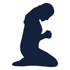 Female praying silhouette