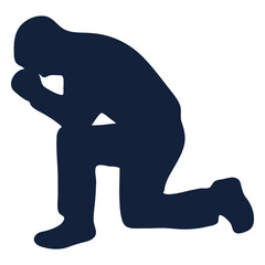 Man praying silhouette