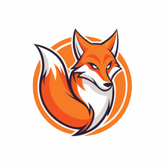 Obraz premium Modern Fox Silhouette in Orange vector illustration