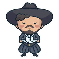 Cute argentinian man dancing character