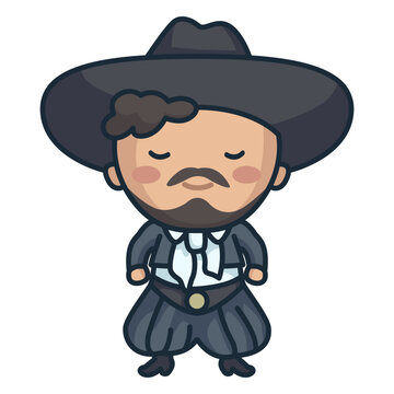 Cute argentinian man dancing character