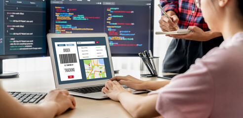 Delivery tracking system for e-commerce and brisk online business to timely goods transportation...